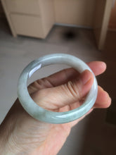 Load image into Gallery viewer, 51.5mm certified 100% natural Type A light green/white oval jadeite jade bangle AZ124-2782
