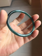 Load image into Gallery viewer, 60.3mm Type A 100% Natural icy black(冰乌鸡) blue gray Guatemala Slim Round Cut Jadeite Bangle PJ154-1358

