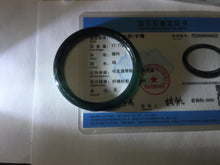 Load image into Gallery viewer, 51.5mm Certified Type A 100% Natural dark green/black/gray Guatemala slim round cut Jadeite bangle GL30-30-0452
