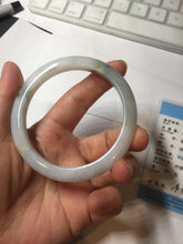 Load image into Gallery viewer, 57.7mm certified Type A 100% Natural green yellow brown white slim Jadeite Jade bangle BS89-6674
