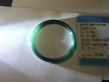Load image into Gallery viewer, 62mm Certified Type A 100% Natural light green/blue/gray Guatemala slim round cut Jadeite bangle PE87-5527
