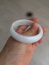 Load image into Gallery viewer, 50mm Certified Type A 100% Natural sunny green/white Jadeite Jade oval bangle BF26-1484
