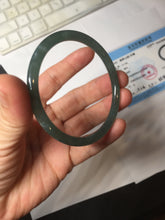 Load image into Gallery viewer, 56.3mm Certified Type A 100% Natura dark blue/green/gray/black Guatemala slim round cut Jadeite bangle PJ109-5626
