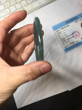 Load image into Gallery viewer, 56.3mm Certified Type A 100% Natura dark blue/green/gray/black Guatemala slim round cut Jadeite bangle PJ109-5626
