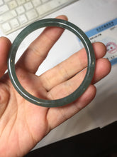 Load image into Gallery viewer, 56.3mm Certified Type A 100% Natura dark blue/green/gray/black Guatemala slim round cut Jadeite bangle PJ109-5626
