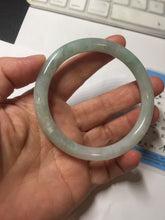 Load image into Gallery viewer, 57.5mm certified 100% natural Type A light green white round cut jadeite jade bangle PE11-3843
