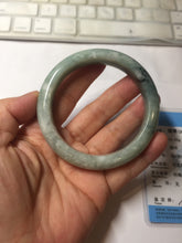 Load image into Gallery viewer, 57mm certified Type A 100% Natural light green gray Jade jadeite bangle BS116-6634

