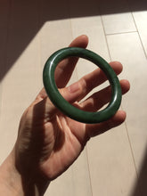 Load image into Gallery viewer, 55mm certified 100% Natural dark green/black nephrite (碧玉)  bangle HT168-3-3890
