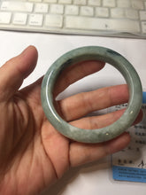Load image into Gallery viewer, 57mm certified Type A 100% Natural light green gray Jade jadeite bangle BS116-6634
