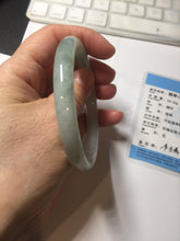 Load image into Gallery viewer, 57.5mm certified 100% natural Type A light green white round cut jadeite jade bangle PE11-3843
