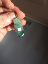 Load image into Gallery viewer, 100% Natural type A icy watery dark green/black Jadeite Jade blessed melon pendant PC124-2
