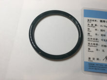 Load image into Gallery viewer, 58mm Certified Type A 100% Natural dark green/blue/gray/black gradient Guatemala slim round cut Jadeite bangle PE88-5516
