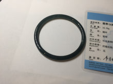 Load image into Gallery viewer, 58mm Certified Type A 100% Natural dark green/blue/gray/black gradient Guatemala slim round cut Jadeite bangle PE88-5516
