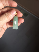 Load image into Gallery viewer, 100% Natural type A icy watery light green Jadeite Jade bamboo pendant PC124-1
