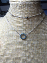 Load image into Gallery viewer, Double Layer  Necklace with 100% natural Type A dark Green blue Guatemala Jadeite ring Choker Style Upper Layer Necklace PH28
