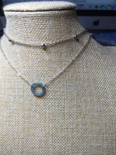 Load image into Gallery viewer, Double Layer  Necklace with 100% natural Type A dark Green blue Guatemala Jadeite ring Choker Style Upper Layer Necklace PH28
