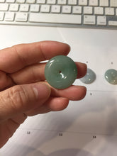 Load image into Gallery viewer, 23.5-28mm Type A 100% Natural sunny green/oily dark green black gray(老油青)/purple Jadeite Safety Guardian Button donuts pendant group PB301
