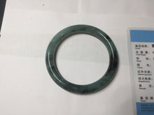 Load image into Gallery viewer, 55mm Certified Type A 100% Natural dark green/gray round cut Jadeite bangle PA227-2426
