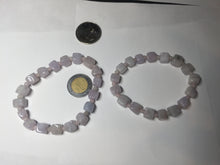 Load image into Gallery viewer, 100% natural type A icy white/purple jadeite jade beads bracelet BK57
