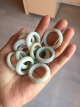 Load image into Gallery viewer, Size 7 3/4-13 100% natural type A light green/purple/white/brown jadeite band ring group PD196
