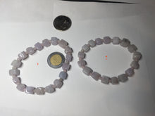 Load image into Gallery viewer, 100% natural type A icy white/purple jadeite jade beads bracelet BK57
