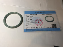 Load image into Gallery viewer, 55.3mm Certified Type A 100% Natural deep sea dark green/blue/gray/black slim round cut Guatemala Jadeite bangle AU73-3812
