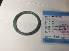 Load image into Gallery viewer, 55.3mm Certified Type A 100% Natural deep sea dark green/blue/gray/black slim round cut Guatemala Jadeite bangle AU73-3812
