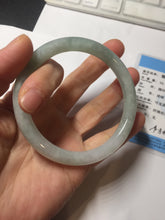 Load image into Gallery viewer, 57.5mm certified 100% natural Type A light green white round cut jadeite jade bangle PE11-3843
