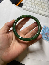Load image into Gallery viewer, 62mm certified 100% Natural dark green/black round cut nephrite (碧玉)  bangle HN20-9149

