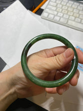 Load image into Gallery viewer, 62mm certified 100% Natural dark green/black round cut nephrite (碧玉)  bangle HN20-9149
