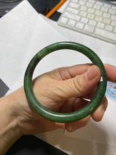 Load image into Gallery viewer, 62mm certified 100% Natural dark green/black round cut nephrite (碧玉)  bangle HN20-9149
