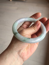 Load image into Gallery viewer, 58.5mm certified type A 100% Natural sunny green/purple round cut Jadeite Jade bangle BM84-0022
