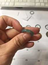 Load image into Gallery viewer, 17.3mm US Size 7 100% natural type A icy watery green/blue icy watery Guatemala jadeite jade band ring group PH224

