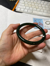 Load image into Gallery viewer, 62mm certified 100% Natural dark green/black round cut nephrite (碧玉)  bangle HN21-9155
