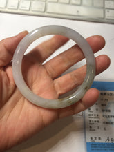 Load image into Gallery viewer, 58mm certified Type A 100% Natural light purple white brown with brown floating flowers round cut Jadeite Jade bangle PC156-4096
