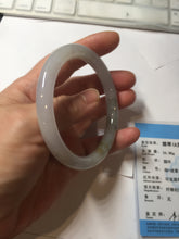 Load image into Gallery viewer, 58mm certified Type A 100% Natural light purple white brown with brown floating flowers round cut Jadeite Jade bangle PC156-4096
