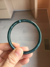 Load image into Gallery viewer, 57mm Type A 100% Natural icy black(冰乌鸡) blue gray Guatemala Slim Round Cut Jadeite Bangle PJ157-1371
