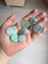 Load image into Gallery viewer, 100% Natural type A sunny green/yellow round Jadeite Jade safe and sound pendant group BP94

