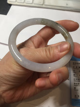 Load image into Gallery viewer, 58mm certified Type A 100% Natural light purple white brown with brown floating flowers round cut Jadeite Jade bangle PC156-4096
