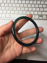 Load image into Gallery viewer, 56mm Type A 100% Natural dark green/blue/gray/black Guatemala slim round cut Jadeite bangle PJ120
