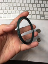 Load image into Gallery viewer, 56mm Type A 100% Natural dark green/blue/gray/black Guatemala slim round cut Jadeite bangle PJ120
