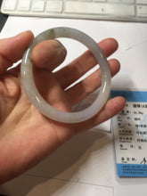 Load image into Gallery viewer, 58mm certified Type A 100% Natural light purple white brown with brown floating flowers round cut Jadeite Jade bangle PC156-4096

