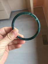Load image into Gallery viewer, 57mm Type A 100% Natural icy black(冰乌鸡) blue gray Guatemala Slim Round Cut Jadeite Bangle PJ157-1371
