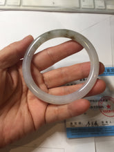 Load image into Gallery viewer, 58mm certified Type A 100% Natural light purple white brown with brown floating flowers round cut Jadeite Jade bangle PC156-4096
