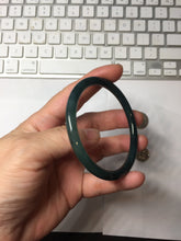 Load image into Gallery viewer, 56mm Type A 100% Natural dark green/blue/gray/black Guatemala slim round cut Jadeite bangle PJ120
