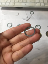 Load image into Gallery viewer, 17.3mm US Size 7 100% natural type A icy watery green/blue icy watery Guatemala jadeite jade band ring group PH224
