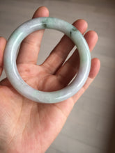 Load image into Gallery viewer, 58.5mm certified type A 100% Natural sunny green/purple round cut Jadeite Jade bangle BM84-0022
