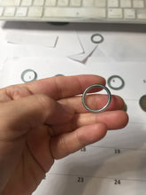 Load image into Gallery viewer, 17.3mm US Size 7 100% natural type A icy watery green/blue icy watery Guatemala jadeite jade band ring group PH224
