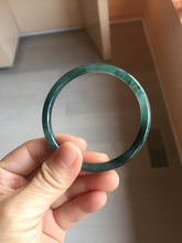 Load image into Gallery viewer, 57.3mm Type A 100% Natural icy black(WuJi 冰乌鸡) blue gray Guatemala Slim Round Cut Jadeite Bangle PJ158-1380

