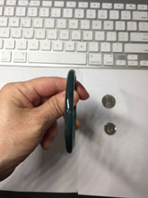 Load image into Gallery viewer, 56mm Type A 100% Natural dark green/blue/gray/black Guatemala slim round cut Jadeite bangle PJ120
